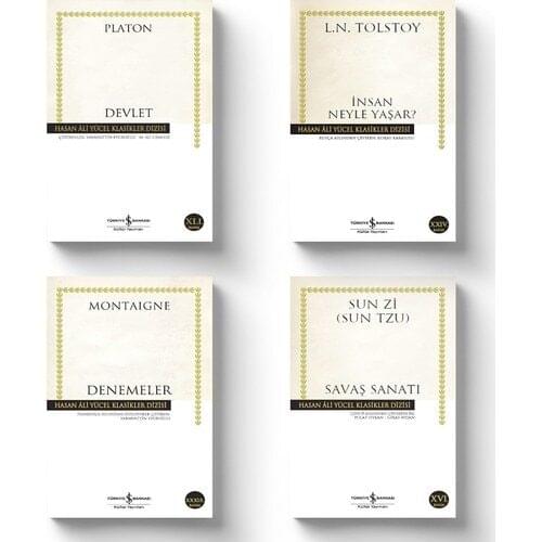 Hasan Ali Yücel Classics Set-4 Book-Turkish Normal Size Paperback-STATE-the ART of WAR-TRIALS-HUMAN s WHAT EXPERIENCES