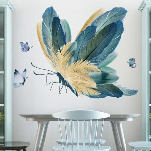 Butterflies Wall Stickers Living Room Bedroom Modern Home Decoration Aesthetic Wallpaper Teenager Abstract Poster Declas Art