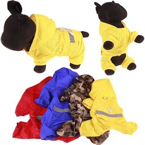 Pets Clothes Raincoat Reflective Rainproof Windproof Jacket XS-XXL Camouflage Coat Outdoors Hoodies for Teddy Dogs Cats