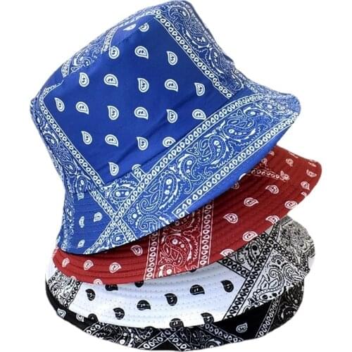 New Paisley Print Bucket Hat Women Vintage Cashew Reversible Summer Double-Sided Panama Cap For Men Girls Boy Sun Fisherman Hat
