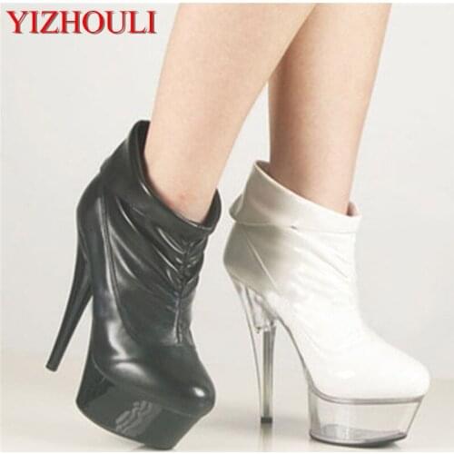 Sexy comfortable matte 15cm short-leg high-heeled shoes sexy boots 6 inch classic short boots club heels for women size