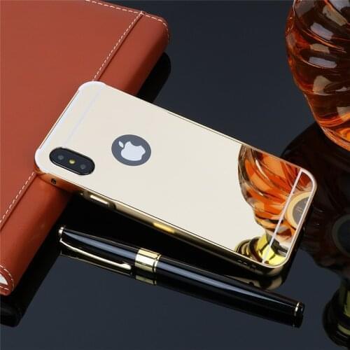 Luxury Aluminum Case Mirror Cover For iPhone X Xr Xs Max 5 5s 5c 6 6S 7 8 Plus Back Capas