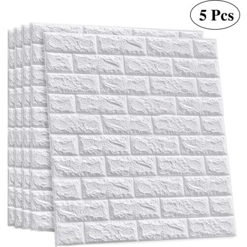 3D Wall Sticker Self-Adhesive Wall Panels Waterproof PE Foam White Wallpaper for Living Room TV Wall and Home Decor