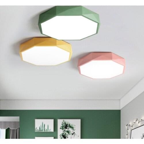 Modern Led ceiling light dimmable yellow/white/black/green color in bedroom kitchen living room round kitchen fixture in balcony