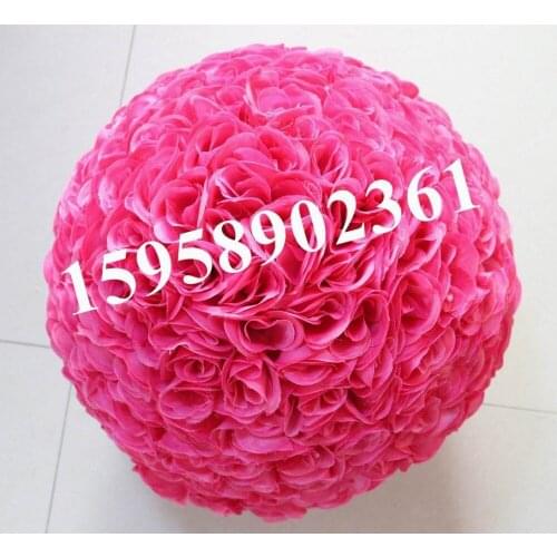SPR 40cm*1 pcs Rose kissing ball artificial silk flower wedding decoration-plum/fuchsia-color
