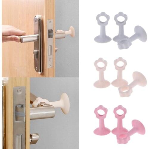 Pack of 3 Silicone Door Crash Pads Stopper, Mute Suction Handle Knob Anti-Collision, Doorknob Bumper Wall Protector