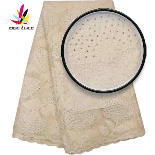 Embroidered Silk Organza Fabric Applique Tulle Fabric Cord Rhinestone Lace Applique Diamond Mesh Lace for Evening Dresses XZ2847