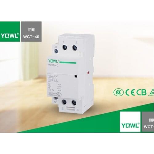 WCT-40A Double Pole Household Electric AC Power Contactor Uc 220V/240V 40A