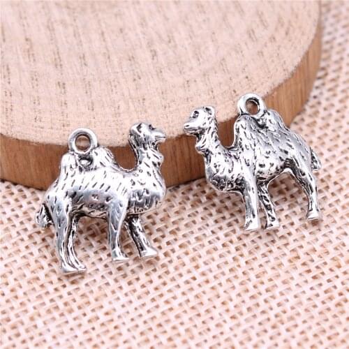 WYSIWYG 4pcs/lot Camel Charms Pendant DIY Metal Jewelry Making Antique Silver Color 18x20mm