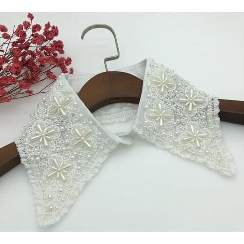 Korean Elegant Handmade Beads Fake Collars Women Summer Dress Sweater Detachable Collars Blouse Tops Necklace Choker
