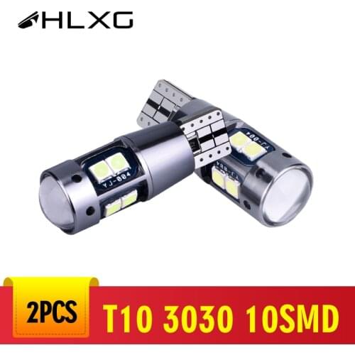 2PCS Ice Blue T10 W5W Led Bulb 194 168 3030 10SMD Car Interior Dome Reading Lamp License Plate Light Clearance 12V Auto Led Red