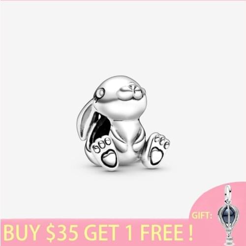 2020 New Arrival S925 Sterling Silver Beads Nini the Rabbit Charm fit Original Pans Bracelets Women DIY Jewelry