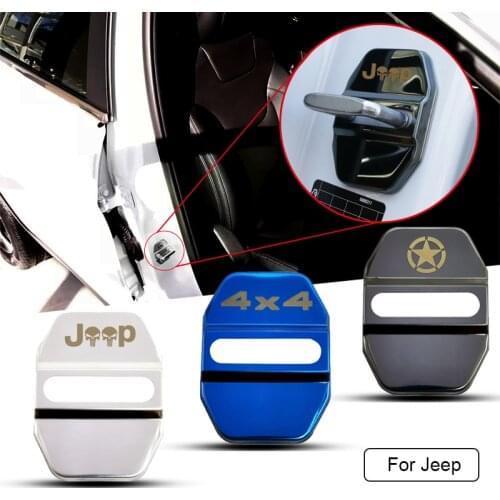 4PCS Car Door Lock Buckle cover protector For Jeep Renegade Compass Patriot Cherokee Wrangler Grand Cherokee SRT