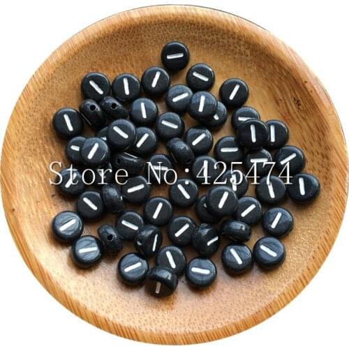 Single Letter I Printing Acrylic Alphabet Beads 4*7MM 3600PCS/Lot Plastic Jewelry Initial Beads Flat Coin Round Shape