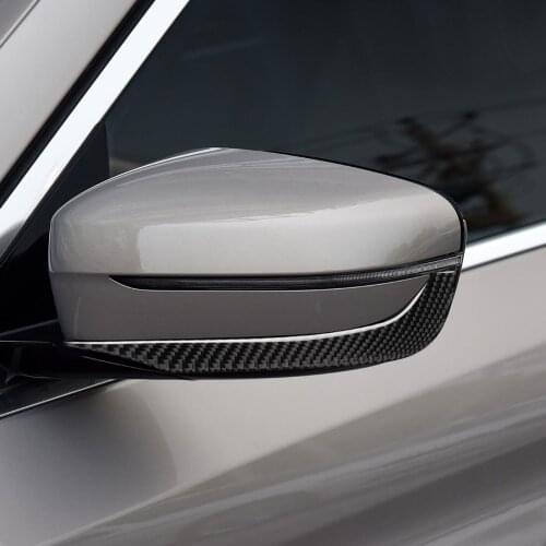 2pcs Real Carbon Fiber Stickers Car Rearview Mirror For Bmw 5 Series G38 540Li 528Li 2018 Fit Left/Right Driving Without Camera