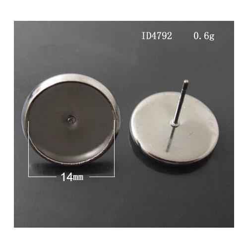 Free shipping!!! 500pcs dull silver Cabochon Settings Earring Post /pad 14mm,earrings Base