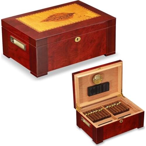 Large Capacity Cedar Wood Cigar Humidor Box W/ Humidifier Hygrometer Creativity Cigar Case Fit 100 Cigars