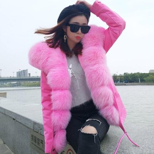 Fox fur big fur collar access control fur short style detachable liner warm thick coat jacket