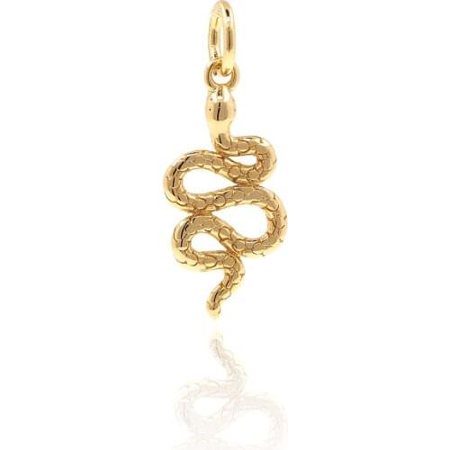 The Trend Of 2021 18K Copper Plated Real Gold Snake Pendant Animal Accessories DIY Accessories Bracelet Necklace