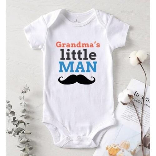 Baby Romper Printing Grandma Little Man Jumpsuit Kids Autumn Newborn Boy Winter Costume Cotton Toddler Girl Fall Clothes