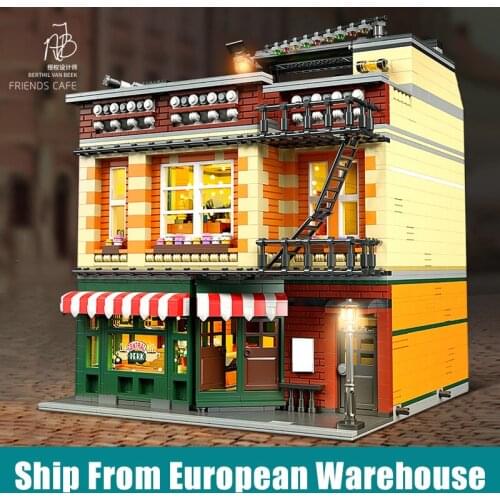 MOULD KING 16014 Street Building Toy The MOC-34463 Central Perk With Led Parts Assembly Building Blocks Kids Christmas Gift