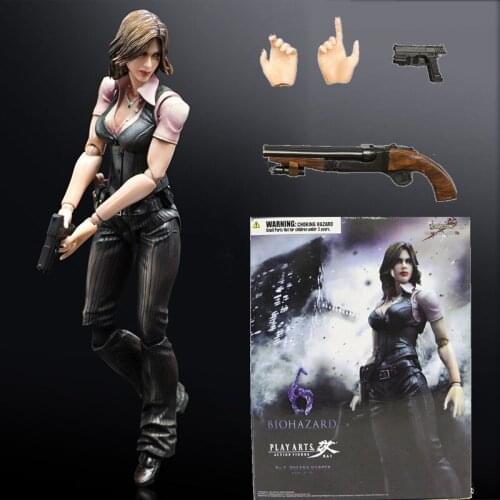 Play Arts Helena Action Figure Leon S Kennedy Jill Valentine Collect Doll Gifts 28cm