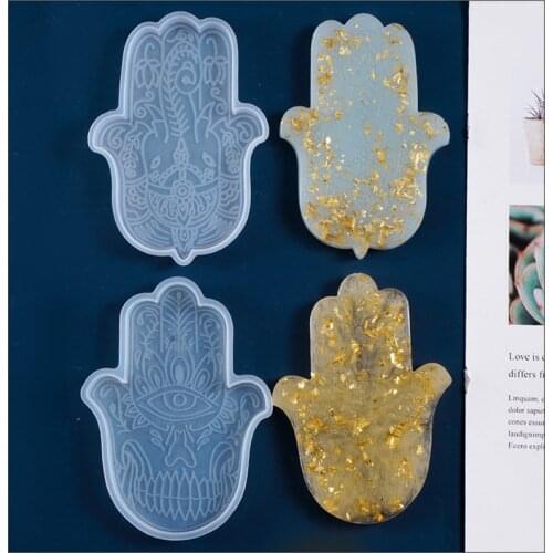 DIY Crystal Resin Mold Hand For Fatima Palm Dish Plate Table Silicone Epoxy Mold Handmade Jewelry Crafts Tools