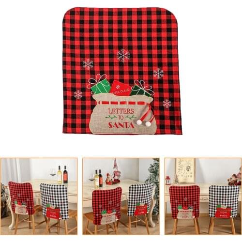 Linen Chair Slipcover Festive Christmas Chair Protector Decorative Seat Cover