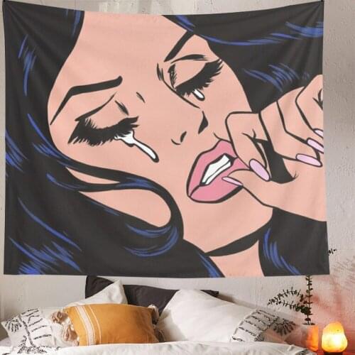 Comic Girl Tapestry Wall Cloth Sexy Women Bedroom Drom Decor Retro Wall Art Decor Tapestries Hanging BohoTapestry Psychedelic