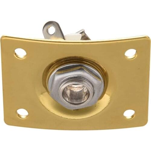 Square Style Jack Plate Guitar Bass Jack 1/4 Output Input Jack Socket For Electric Guitar Parts & Accessories Gold