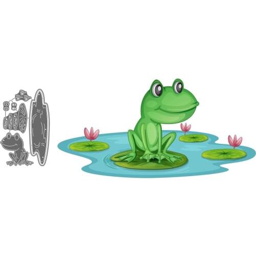 Frog Pond Spring Metal Craft Cutting Dies Scrapbooking Die Cut Stencils Embossing For Paper Crads Making 2021 New