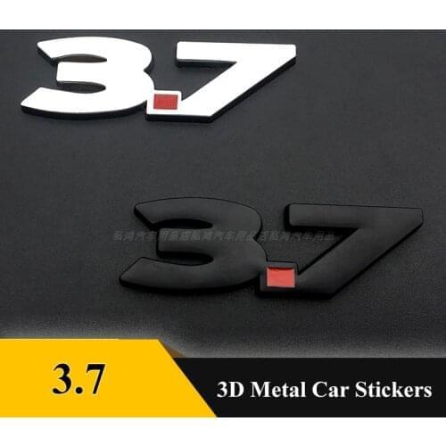 1pcs 3D Metal Car 3.7 displacement sign emblem sticker car grill Badge decal car styling for Ford Mustang GT 500 Car Accessories