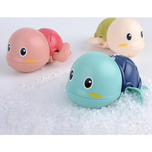 Cute Turtle Bathing Bath Toy Wind-up Floating Turtle Tortoise Chain Clockwork Bathing Toys for Kids Infant Baby Beach Bath Toys
