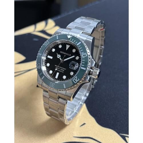 HEIMDALLR Mens Automatic Watch Men 300m Waterproof Mechanical Watches NH35 Sapphire C3 Luminous Deployment Diver Watch 300m