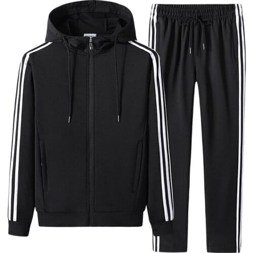 Hooded cotton sports suit mens autumn and winter new couples set with handsome clothes plus size casual two-piece suit