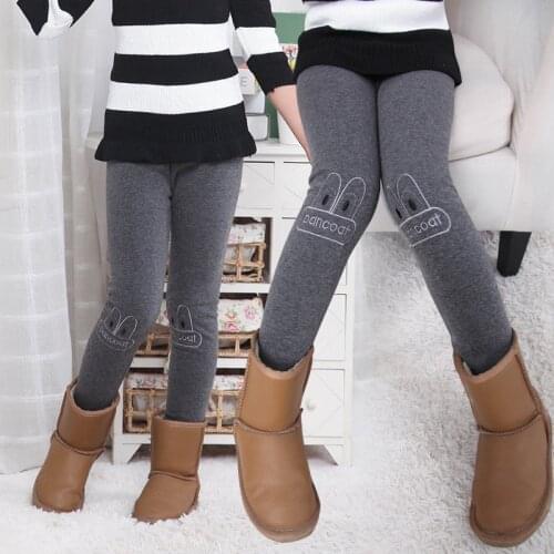 New childrens kids clothing pants 2016 autumn cotton cashmere velvet thickened warm trousers girls leggings fille Elastic waist