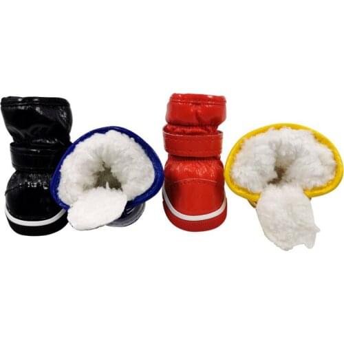 Pet Dog Shoes Small Dogs Warm Fleece Puppy Pet Winter Shoes Waterproof Dog Snow Boots Shoes Pet Products puppy shoes