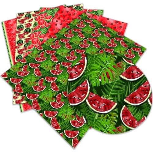Summer wind Fruits Printed Faux Leather Sheets 22X30CM for DIY Earrings Hair Bows