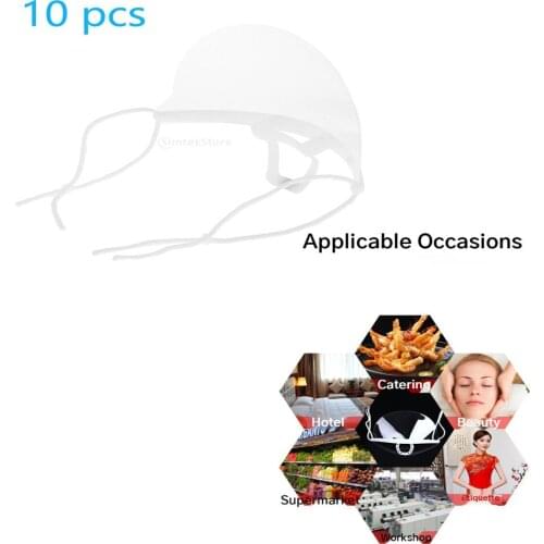 10 Pieces Transparent Open Mouth Shield Sanitary Reusable Food Mouth Cover for Restaurant Tattoo Makeup Catering (White)