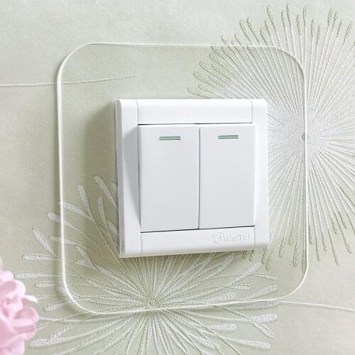 Transparent Switch Sticker Acrylic removable switch protective case glue free Switch cover on-off switch sticker 3D wallsticker