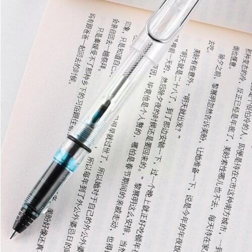 Fountain Pen-type Gel Pen Replaceable Ink Sac Absorb Office Transparent Gel Calligraphy Liquid Writing Ink Pen Pen School P X4N3