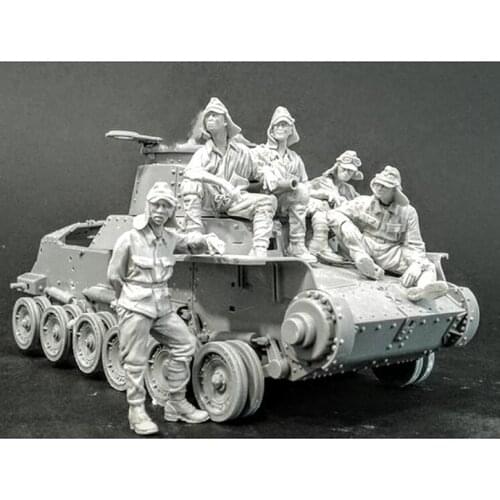 Resin Figure 1/35 modern crew set include 5 man (NO CAR ) Model Unassambled Unpainted Figure Building Kit