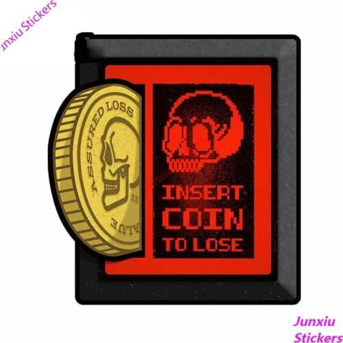 Retro Pinball Arcade Coin Slot VAN Personality Car Stickers and Decal for Bumper Motorcycle Waterproof Scratch-Proof KK13*12cm