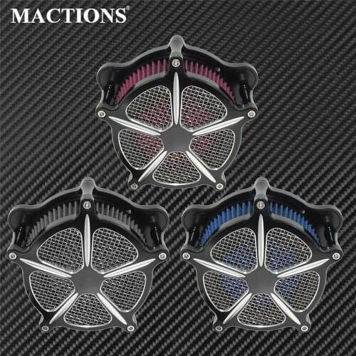 Motorcycle Air Cleaner Intake Filter System Air Filter Aluminum For Harley Touring Sportster XL 1200 883 48 Dyna Softail Glide