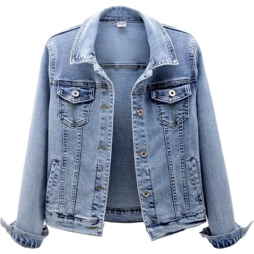 2020 Spring Fashion Short Denim Jacket Women Slim Solid Long Sleeve Jean Jacket Women Harajuku Vintage Student Outwear Tide H309
