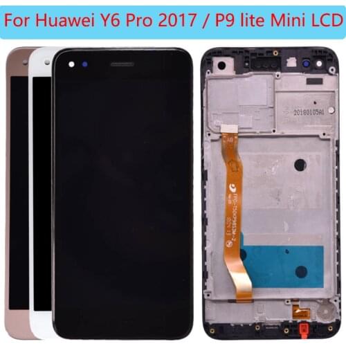 AAA Quality Y6 Pro 2017 LCD For Huawei P9 Lite Mini LCD Screen With Frame Replacement Touch Screen SLA L02 L22 L03 LCD Display