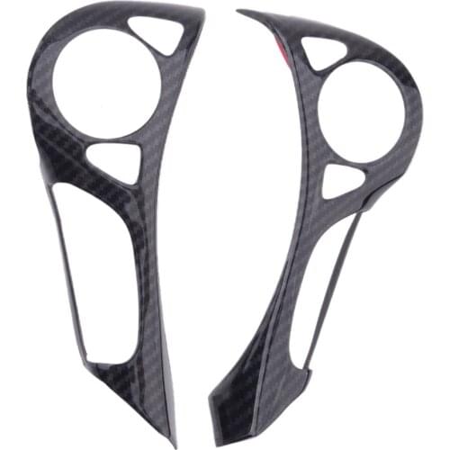 1Pair Carbon Fiber Black Steering Wheel Button Decor Cover Trim Moulding Styling ABS Fit For Honda Accord 2014 2015 2016 2017