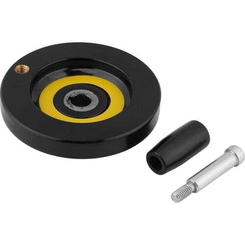 1 Pcs Black Lathe Milling Machine Rear Ripple Hand Wheel With Revolving Handle Back Corrugated Handwheel Machine Handwheel