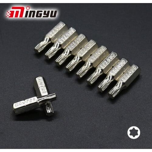 10Pcs 1/4" 25mm Torx T25 Screwdrivers Bit Set Repair Tools Electroplating Kit Hex Shank Drill Bit Power Household Hand Tools