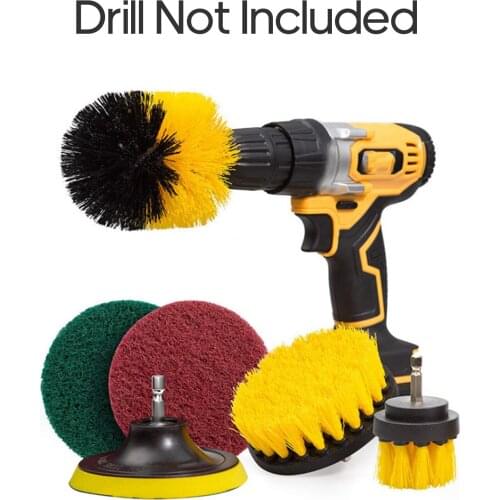 15Pcs Drill Brush Attachment Set Power Scrubber Drill Brush for Cleaning Wheel Tub Tile Fit Most Drills